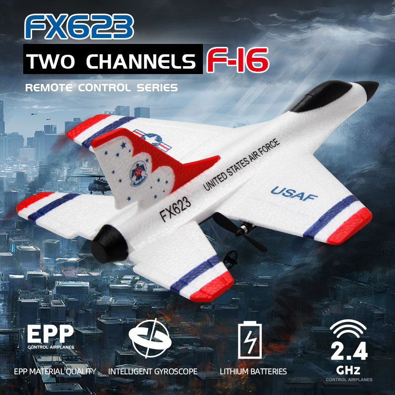 Rc Wing Glider - Nieuwe Fx623/F16 Rc Vliegtuig Twee Kanaals