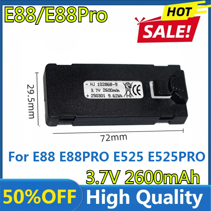 E88 Batterij 3.7V 2600mAh Voor - Rc Drone E88 recensie en prijs