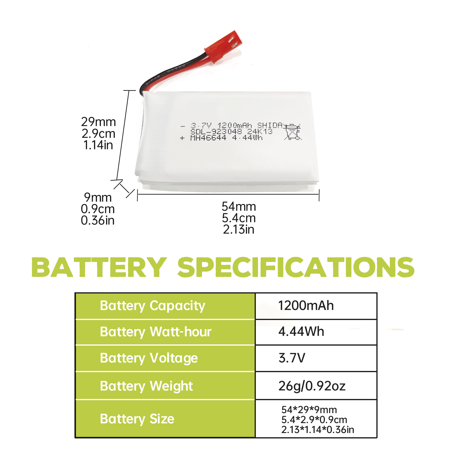 5PCS 3.7V 1200mAh 30C JST Plug - Drone Mjx Rc recensie en prijs
